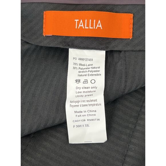 Tallia Vanden Suit Trousers Wool Blend Men’s 36Wx32L Wine - Picture 5 of 8